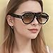 COTIA Punk Sunglasses Women Oversized Sun Glasses Men Women Thick Frame Eyewear (Large, flower)