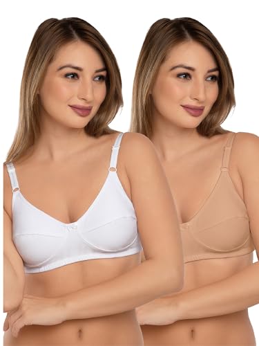Image of Daisy DEE Women's Cotton Seamed Non-Wired Regular Straps Full Coverage Non-Padded Bra - NSHTL