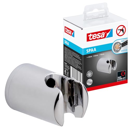 tesa SPAA Duschkopfhalterung, verchromt, garantiert rostfrei, Wandmontage...