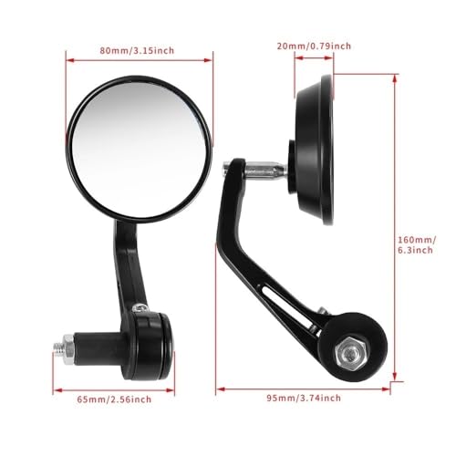 Espejos retrovisores para motocicleta extremos de barra redonda 7/8 accesorios de scooter azul 5