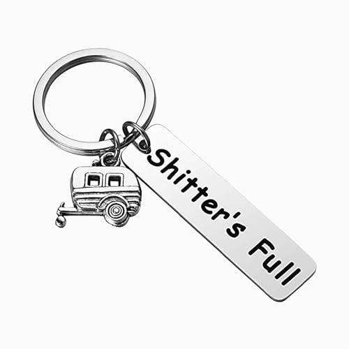 CGBOOM Keychain Shitter's Full Camping Keychain Unique Gifts for Men Women Trailer Vacation Jewelry