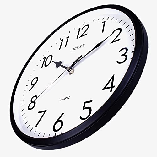 Ocest 12 Inch Indoor Outdoor Wall Clock Large Display Battery Operated Quartz Decorative Clock Silent Non-Ticking Round Easy To Read For Pool Garden Patio Office Living Room #TOP5