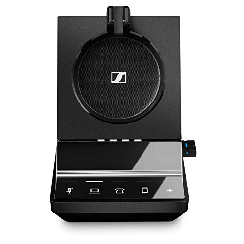 Image of Sennheiser SDW 5066 (507024) - Double-Sided (Binaural) Wireless Dect Headset for Desk Phone Softphone /PC & Mobile Phone Connection Dual Microphone Ultra Noise Cancelling, Black