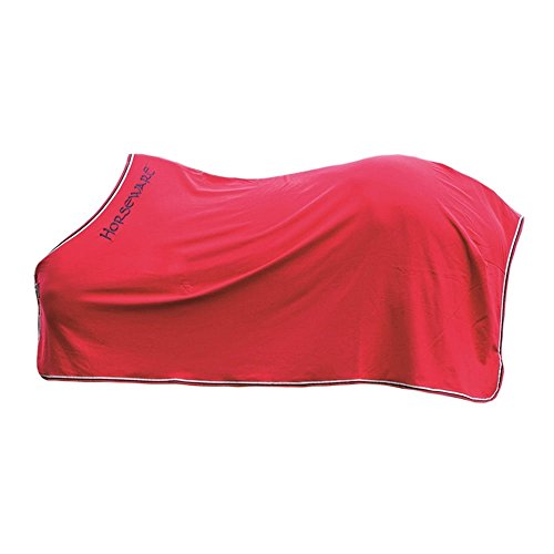 Horseware Rambo Cotton Cooler mit Bauchgurt - Red/Grey