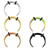 USO MÚLTIPLE: aro multifunción: perforación, se puede usar como un arete de cartílago de perforación daith, anillos de hélice, anillo de labio, perforación de tabique, perforación de concha y tragus.