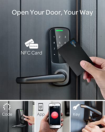 Ultraloq Latch 5 Built In Wifi Smart Lock With Nfc, 5-In-1 Keyless Entry Door Lock With Bluetooth, Smart Handle With Keypad (Black) #TOP2
