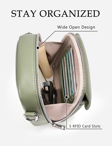 Image of Yarnic Small Crossbody Bag, Vegan Leather Cell Phone Purse for Women, Vintage Wallet Bag with Card Slots
