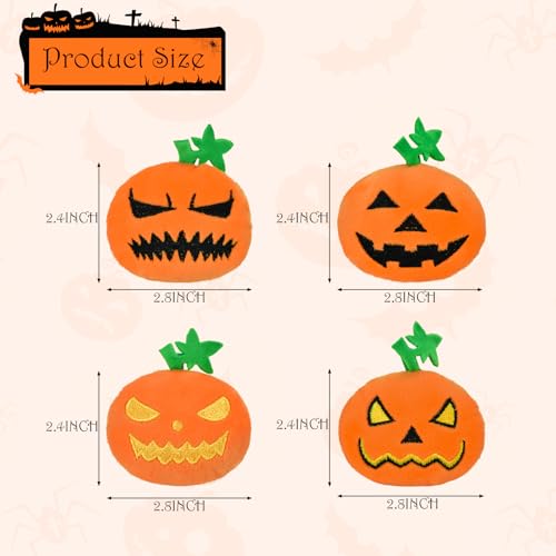 LyssKMK Brinquedos de abóbora de Halloween para gatos, brinquedos de pelúcia para dentição com estam