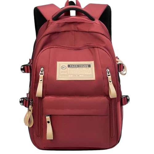 Bolsa Executiva Prova da Água Espaçosa Compacta Notebook Alça Ajustavel Mala Mochila Resistente Executiva Trabalho (Vermelho)