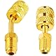 VISSQH R410A Adapter Mini Split Adapter für Klimaanlagen HVAC, 5/16 SAE Weiblich auf 1/4 SAE Männlich R410A Quick Couplers Stecker Adapter(1 gerade Adapter + 1 abgewinkelte Adapter)