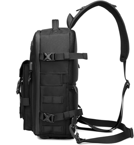 Anti Theft Tactical Sling Backpack, Outdoor Hiking Waterproof Crossbody Shoulder, Scratchproof and Waterproof (gray)3