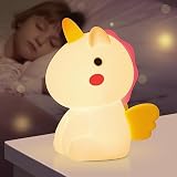AWOFOT Unicorn Night Light for Kids, Multi-Color Kid Night Light, Rechargeable Tap Control Silicone