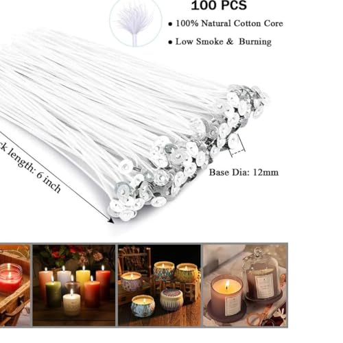 Mechas para velas de 6 pulgadas con 100 unidades miniatura 4