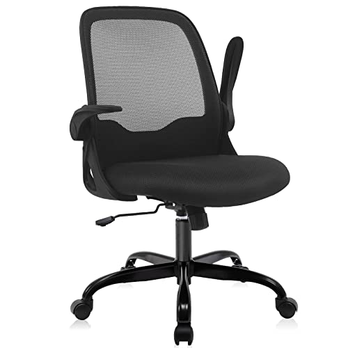 Kerdom Office Chair, Ergonomic Desk Chair, Breathable Mesh Computer Chair, Comfy Swivel Task Chair With Flip-Up Armrests And Adjustable Height #TOP6