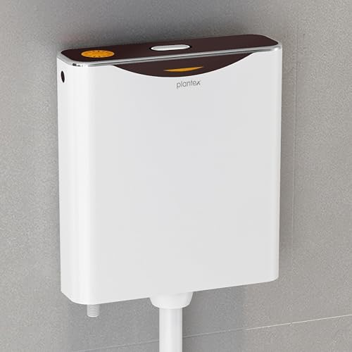 Image of Plantex Flush Tank for Toilet with 10 Ltr Water Capacity /Single Flushing Cistern for Bathroom /Polypropylene Toilet Flush Tank - Pack of 1 (Boss, Brown & White)
