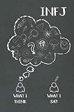 INFJ: What I Think, What I Say: INFJ Gifts - MBTI Lined Notebook Journal Featuring a Black Chalkboard