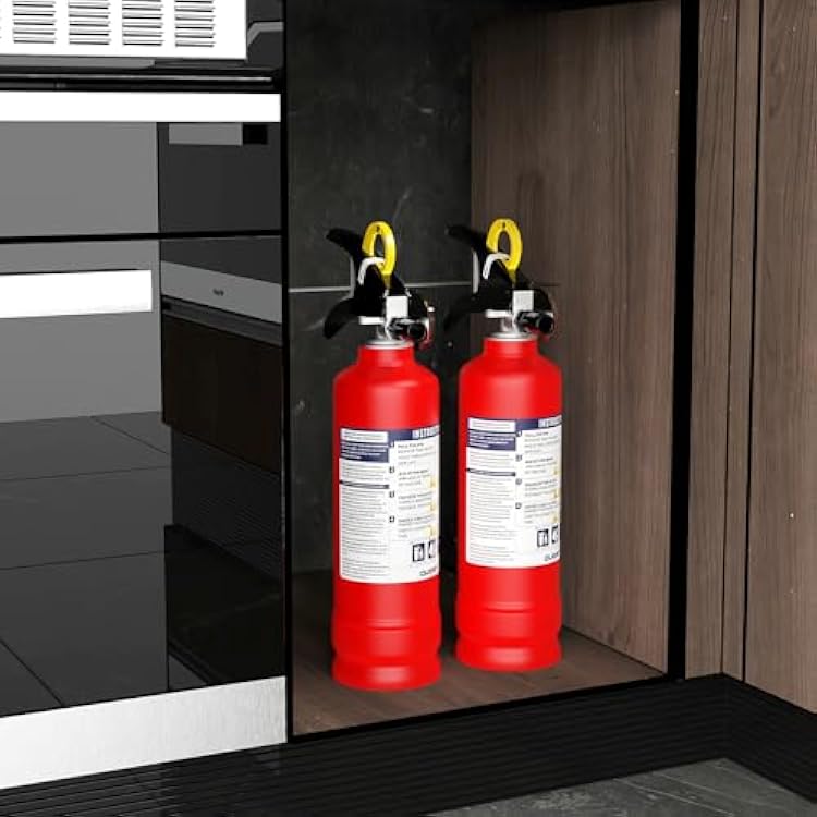 Ougist ABC Fire Extinguisher for Home & Vehicle - 2.5 lb 1-A:10-B:C Rated, Dry Chemical Fire Safety with Quick-Release Handle, Certified for Kitchen/Car/Boat Use-Model FF1KG-2Pack