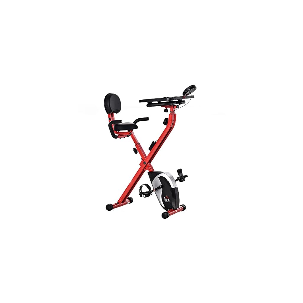HOMCOM F-Bike F-Bike Fietstrainer met 8 standen instelbare magneetweerstand, wielen, staal, ABS, 97-107 x 53 x 22 cm