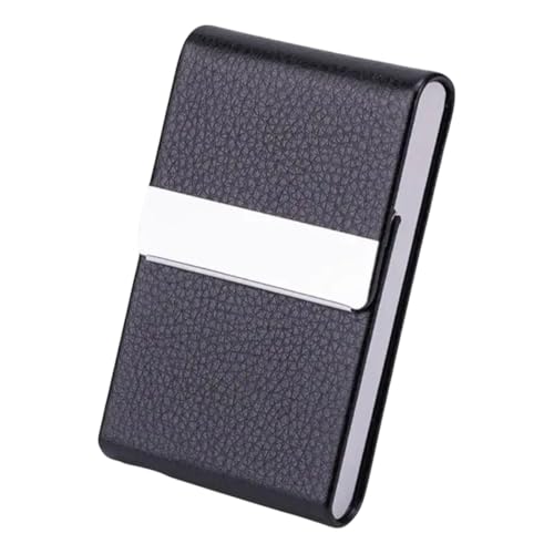 Black | Business Card Holder Metal Business Card Holder Leather Card Case With Clasp Pocket Card Case For Men Women New 2026 High For Reliable Electronic Component, Precision, Stable Performance