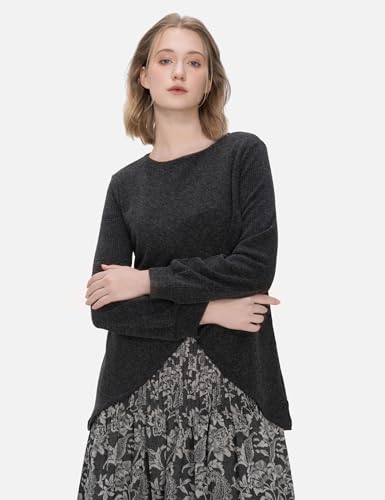 SDEER Women's 2 Piece Dress Sweater Set Jacquard Floral Print Dress Casual Long Sleeve Pullover Sweaters Fall2