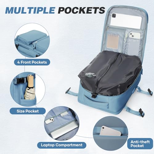 Travel Backpack with Vacuum System, Personal Item Carry On Flight Approved 18x14x8 inches, Air Compression Backpack with Pump Large Seal Backpacks for Women Men Mochila de Viaje2