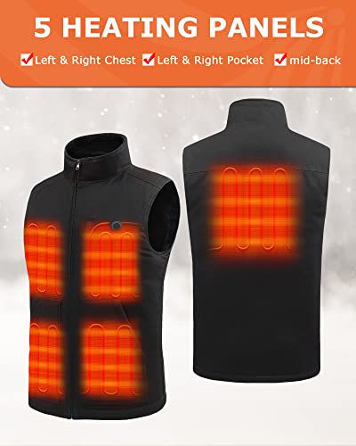 Venustas Canvas Sherpa Heated Vest for men, Mens Sherpa Lining Heated Vest with Battery Pack, Black Vest with 5 Heating Zones for Camping, Hiking, Hunting Venustas Canvas Sherpa Heated Vest for men, Mens Sherpa Lining Heated Vest with Battery Pack, Black Vest with 5 Heating Zones for Camping, Hiking, Hunting