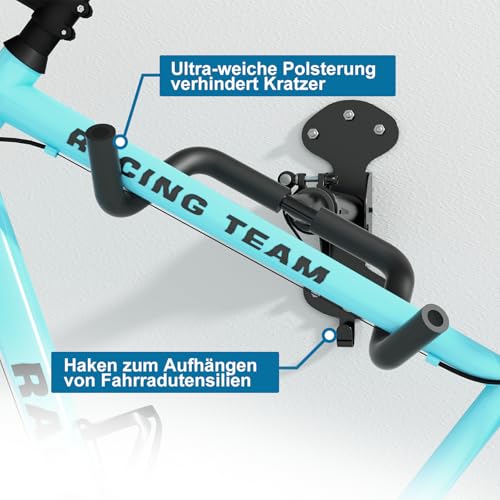 WheelHub Fahrrad Wandhalterung Fahrradhalterung Wand 30kg Tragfähigkeit Ausziehbar Fahrradständer Garage Fahrrad Aufhängung Stabiles Design für Garage und Zuhause 1 Stück