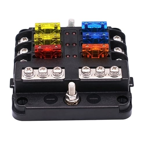 Bloque de fusibles impermeable de 6 vías 12v para camión y náutica 6