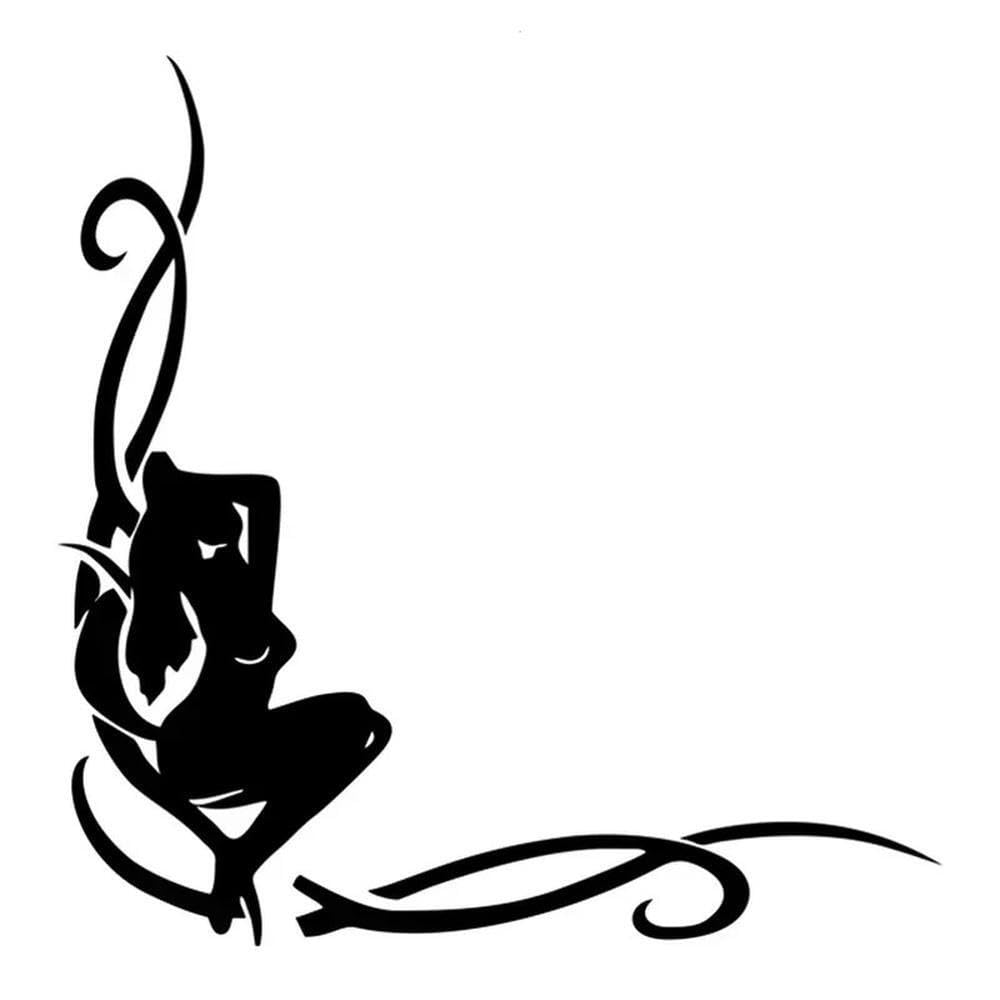Car Sticker Girl Decal Auto Waterproof Vinyl 15cm*13cm(Black-A,15X13CM)