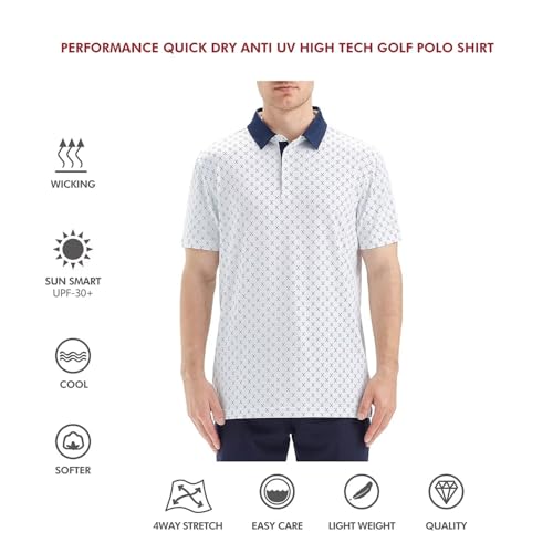 Camiseta Polo para Hombre de Golf, Secado Rápido y Transpirable, Manga Corta, Estampado miniatura 5