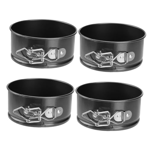 MAGICLULU 4pcs Nonstick Cake Tins Removable Bottom for Cheesecake and Quiche Mini Baking Pans for Pies and Tarts Easy Release Leak Resistant Seal Effortless Cleaning for Home Bakers