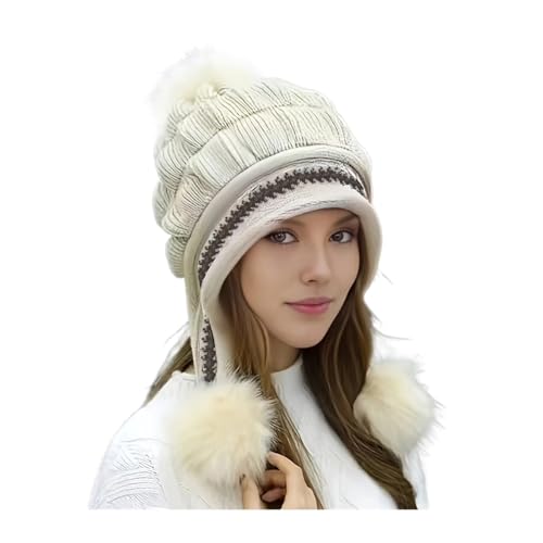 Bonnet en fourrure synthétique et polaire pour femme finition premium