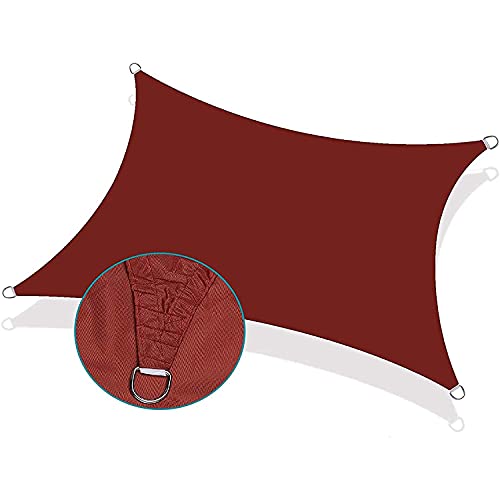 Tenda parasole pieghevole rossa resistente, 6 x 8 m, impermeabile, per patio esterno e posto auto coperto, blocco della luce solare al 97%, tenda durevole per giardino e cortile