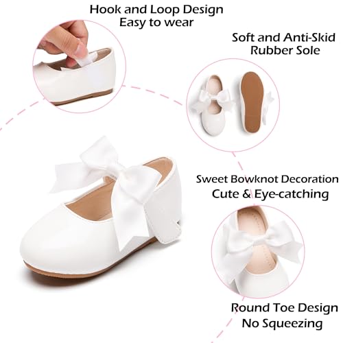 Image of PHIRAMIN Tollder Girl Dress Shoes - Little Girl Ballet Flats for Wedding Party
