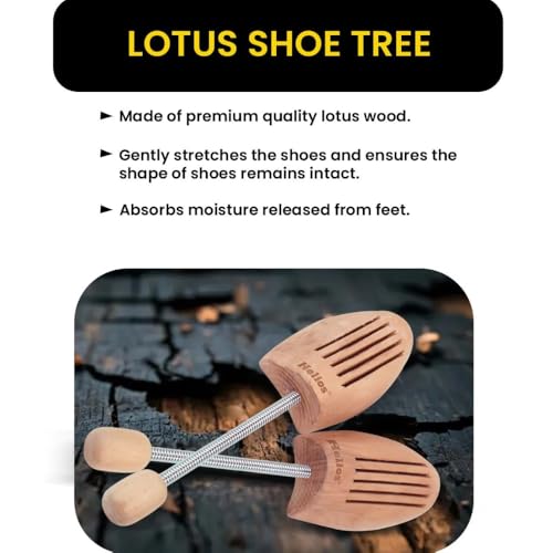 Image of Helios Men Shoe Tree | Lotus Wooden Shoe Shaper | Anti-Wrinkle Shoes Stretcher | Wooden Shoe Tree for Men 2-Piece Set
