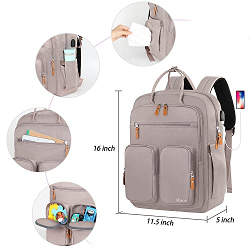Diaper Bag Backpack, Baby Bags For Mom And Dad Maternity Diaper Bag For Girls, Large Capacity Waterproof Bag With Usb Charging Port, Insulated Pockets, Stroller Straps, Grey #TOP4