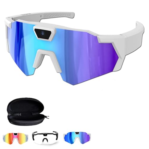 Dododox 2026 Upgraded Baseball Glasses with Camera Smart Pov Glasses Camera 4k Action Sports for Cycling Hiking (A-Blue)