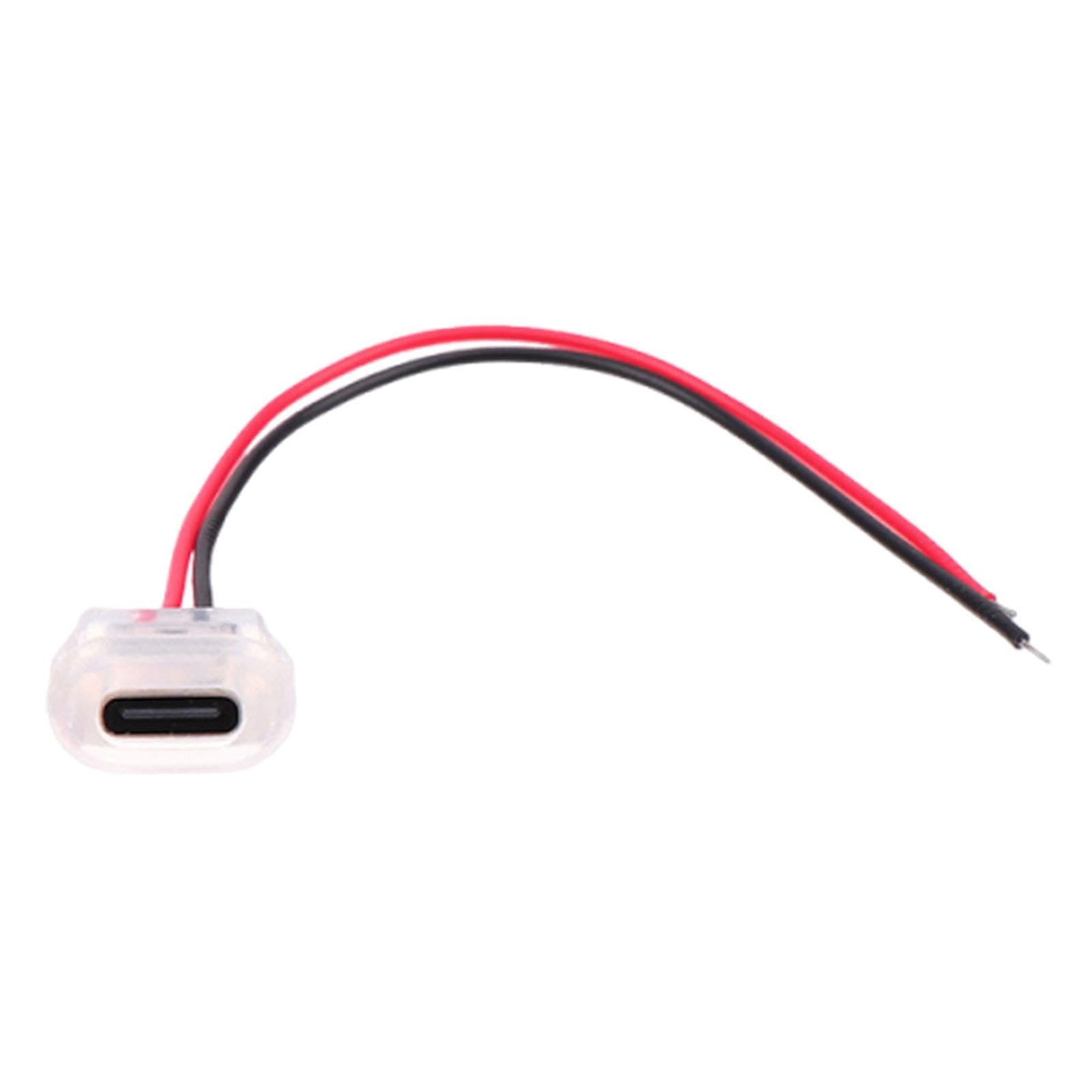 ATORSE Type C Female Chassis 2 Pin Wire Sturdy Compact Accessories Solder Replaces Clear Without Lightbusiness & Industrial-image-35