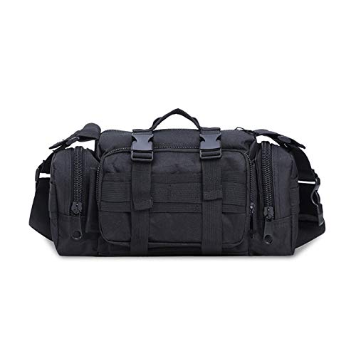 cjcaijun Bolso de Pesca Multifuncional Mochila al Aire Libre Carrete de Pesca Bolsa de Cintura Bolsa de topes de Hombro Equipo de Pesca (Color : Black) Cover