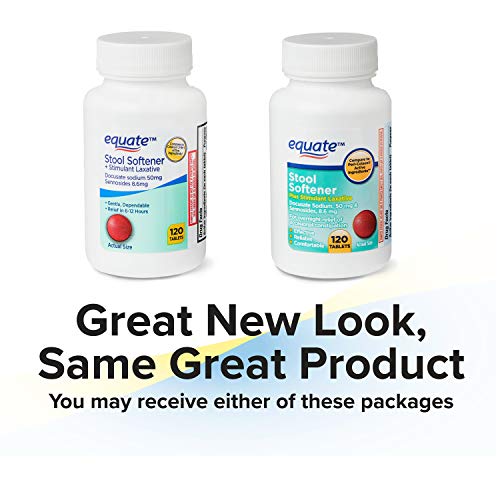 Equate Stool Softener with Stimulant Laxative, 120 Tablets