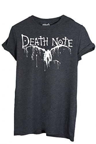 MUSH T-Shirt Death Note - Cartoon by Dress Your Style - Mujer-M Gris Oscuro