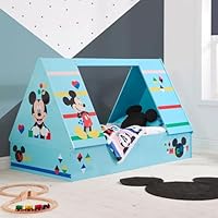 Kinder Valley Mickey Mouse Toddler Bed Frame - Colourful Tent Bed for Kids, Easy to Assemble Children