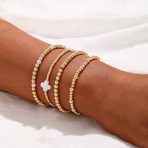 Bracelets for Women, Waterproof 14K Gold/Silver Plated Stackable Bracelets for Women Non Tarnish Trendy Dainty Paperclip Figaro Box Herringbone Hand Chain Bracelet Pack Stack Adjustable Jewelry for Women2