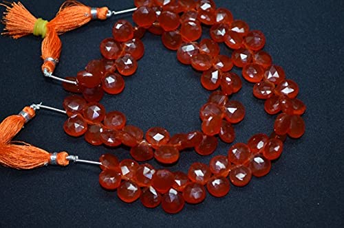 Calcédoine orange perles briolette cœur facettée haut de gamme