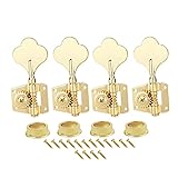 FLEOR Golden 4L Vintage Open Gear Bass Tuners Tuning Keys Pegs Machine Head for Precison Jazz Bass Guitar Part