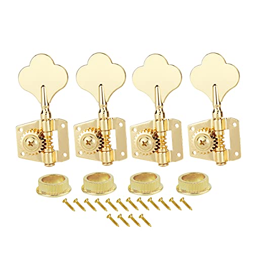 Fleor Golden 4L Vintage Open Gear Bass Tuners Tuning Keys Pegs Machine Head For Precison Jazz Bass Guitar Part #TOP28