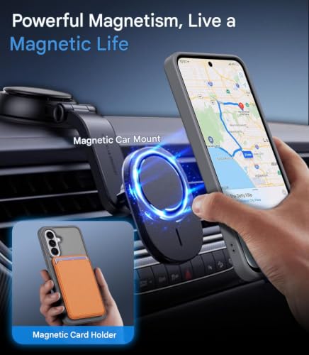 Image of Elzzi Magnetic Guard Case for Samsung Galaxy A57 5G [MagSafe Compatible] Translucent Matte Hard PC + TPU Hybrid Slim Shockproof Anti-Scratch Protective Cover, Grey
