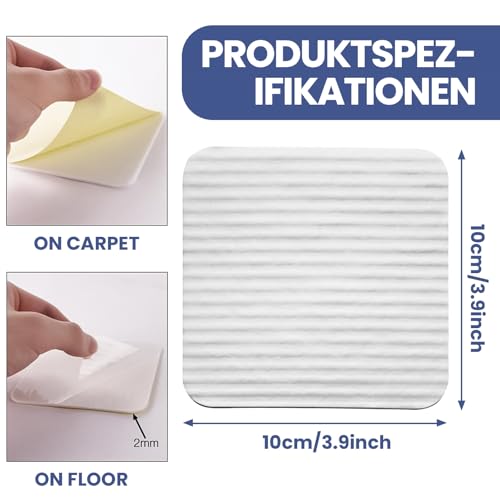 Miniatura 2 de Gicctyble Almohadillas Antideslizantes Para Alfombras 4 Piezas Reutilizables Y Lavables, Tecnología De Vacío, Fijación Fuerte, No Dejan Residuos, Para Madera, Baldosas, Laminados 10x10 Cm