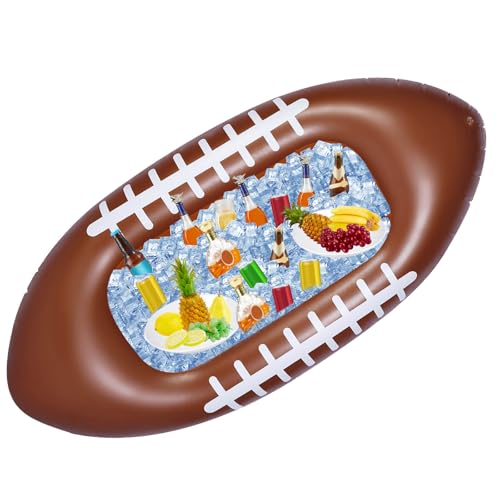 Inflatable Football Cooler 60 x 27.5 Inch Football Party Drink Cooler Football Party Decor PVC Inflatable Ice Serving Bar for Sports Party Supply Decoration Drink Beer Food (1)