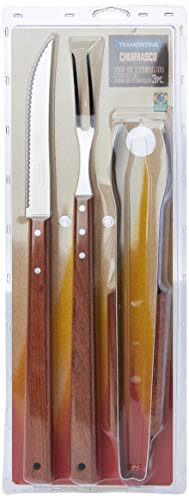 Kit de Utensílios para Churrasco 3 Peças Tramontina Natural